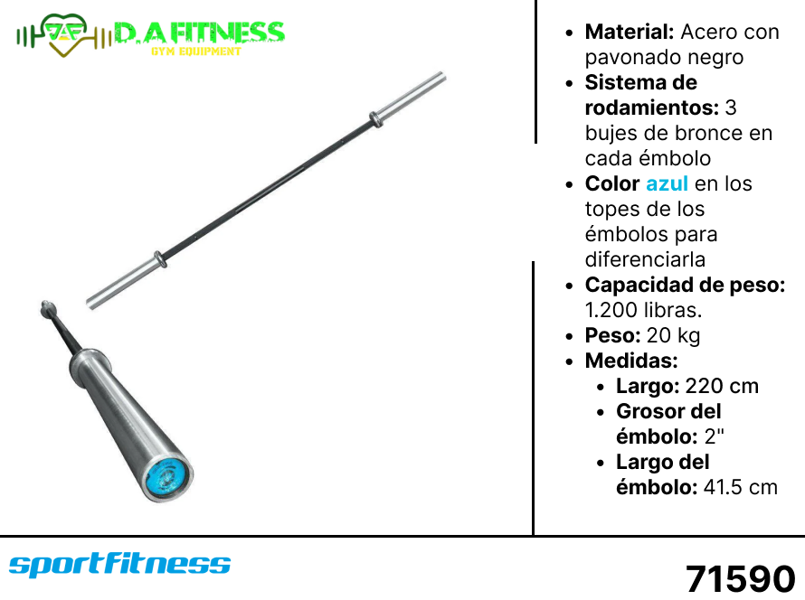 BARRA OLIMPICA PARA HOMBRE FLEXIBLE