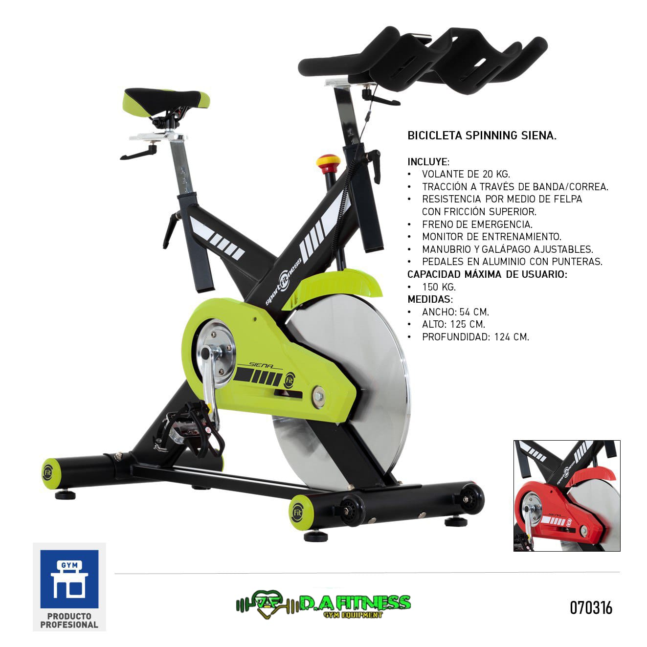BICICLETA SPINNING SIENA P40503