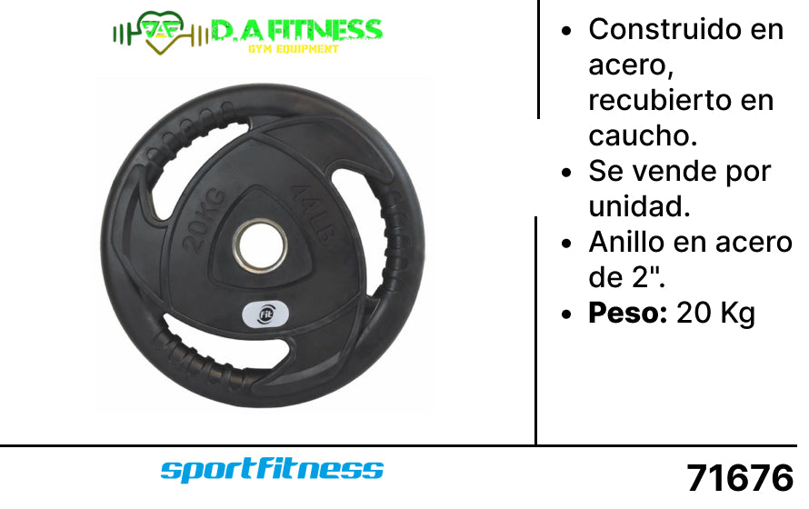DISCO OLIMPICO EN ACERO Y CAUCHO 2 PUL (Precio en unidad)