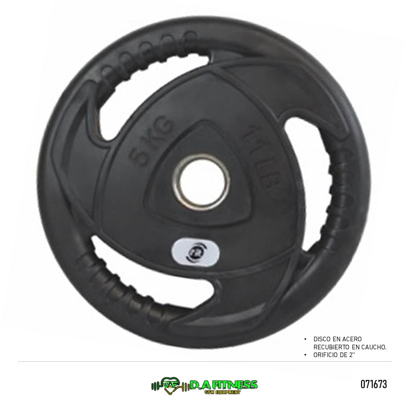 DISCO OLIMPICO EN ACERO Y CAUCHO 2 PUL - 5 KG