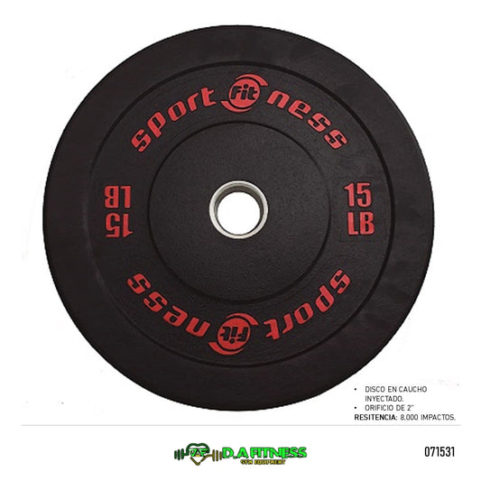 DISCO OLIMPICO EN CAUCHO 2 PUL - 15 LB