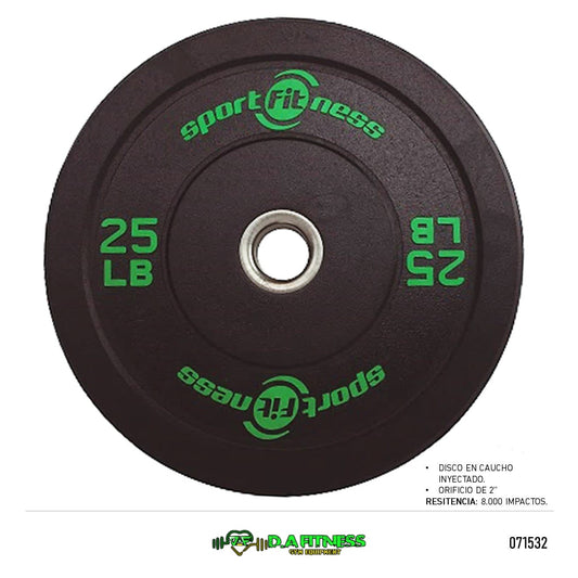 DISCO OLIMPICO EN CAUCHO 2 PUL - 25 LB