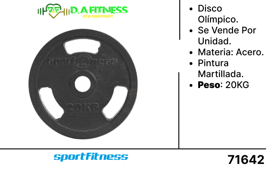 DISCO OLIMPICO PREMIUM EN ACERO 2 PUL - 20 KG HA.61007