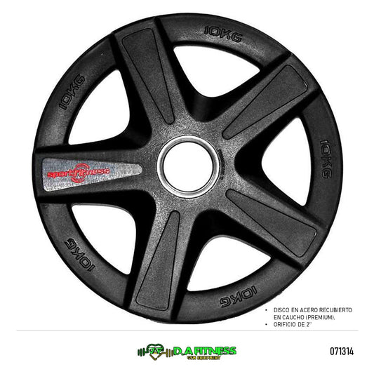 DISCO OLIMPICO PREMIUM EN ACERO Y CAUCHO 2 PUL-10 KG   VPUP001