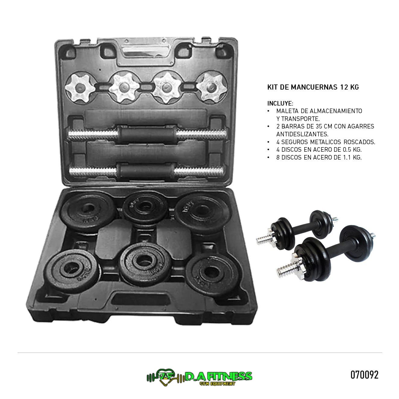 KIT DE MANCUERNAS 12KG HA-8600-ABS
