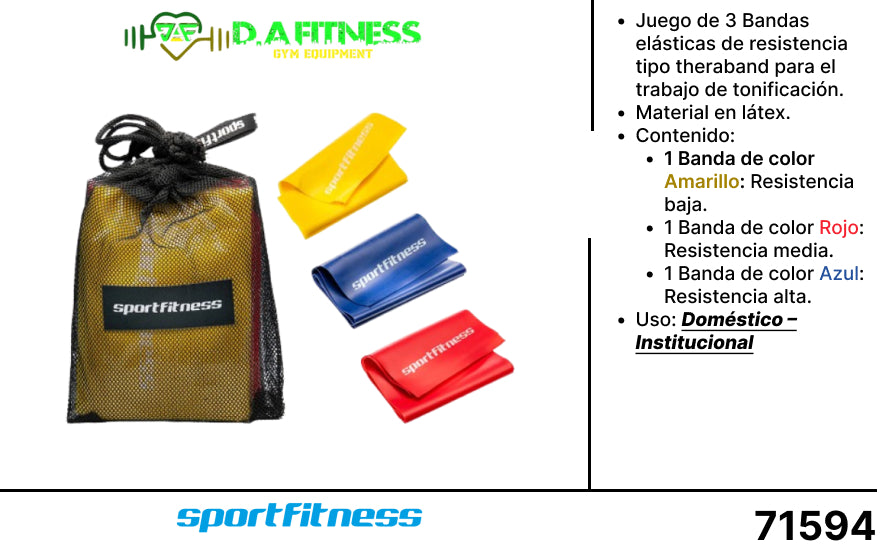 KIT DE BANDAS ELASTICAS PLANAS (3 PCS) V