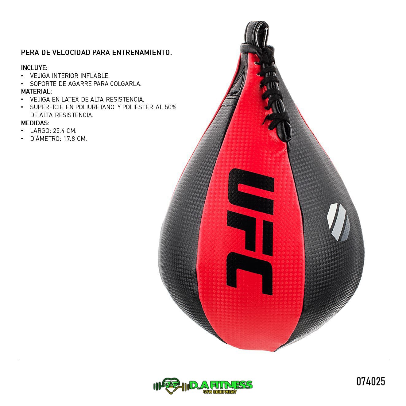 PERA DE VELOCIDAD NEGRA ROJA UFC