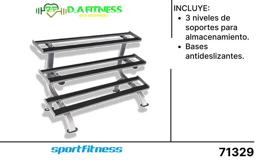 RACK HORIZONTAL PARA MANCUERNAS TRES NIVELES