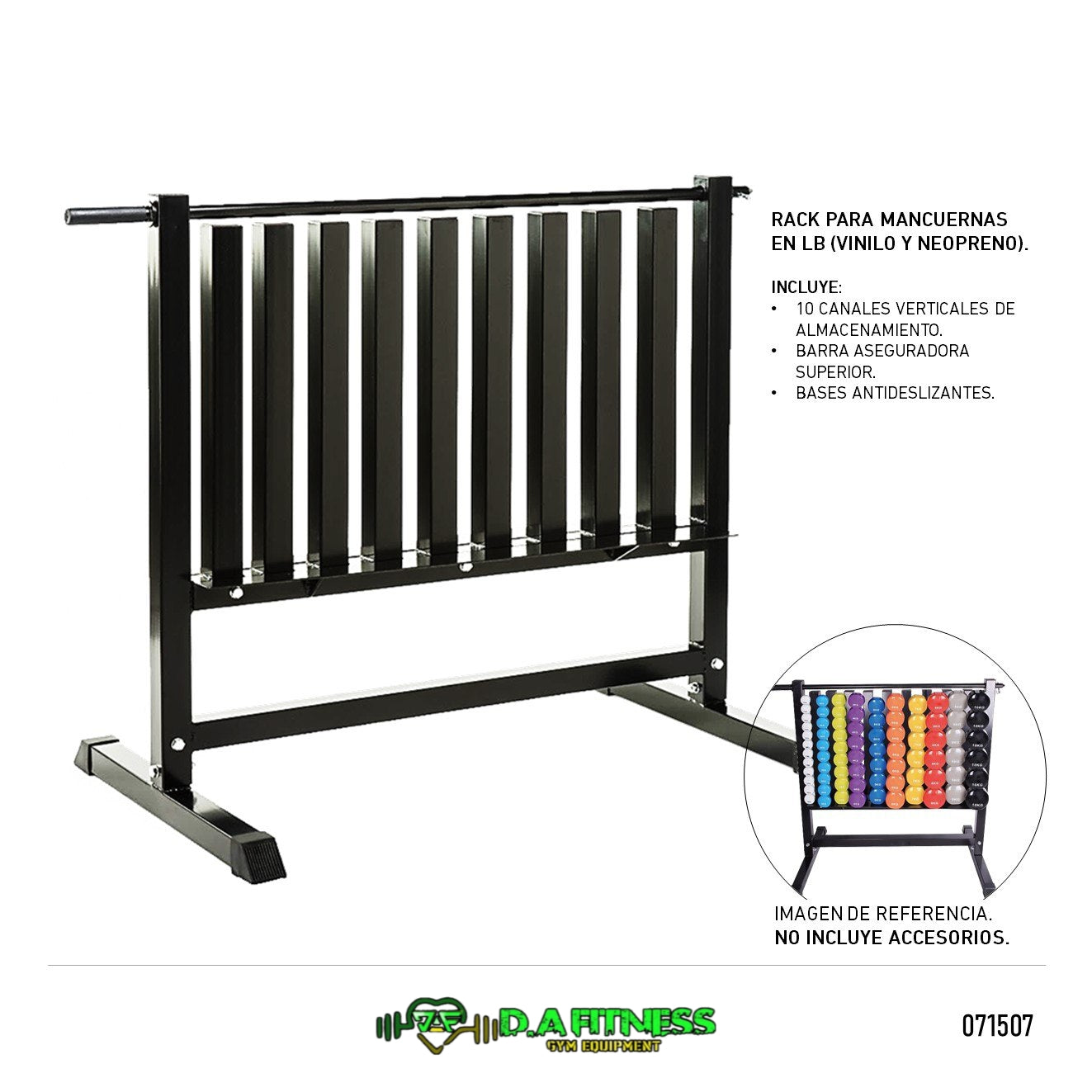 Rack para Mancuernas en Vinilo y Neopreno (lineal)
