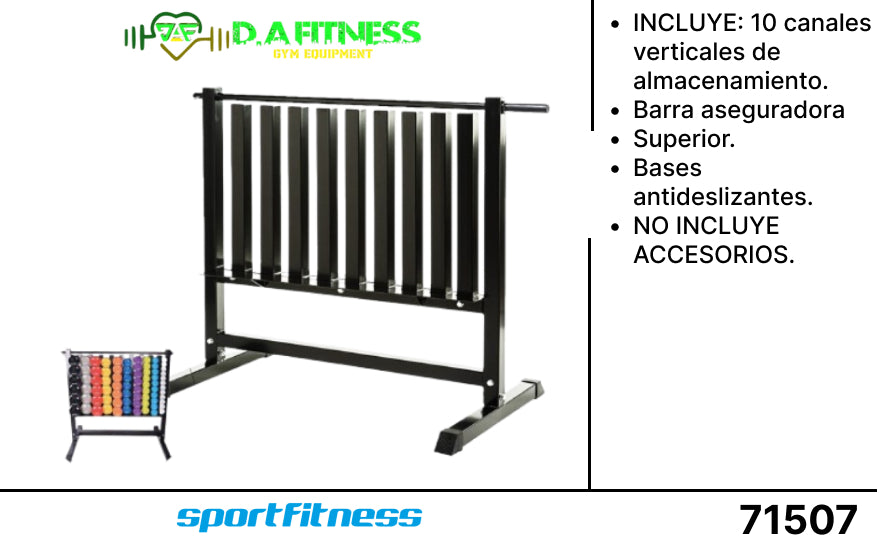Rack para Mancuernas en Vinilo y Neopreno (lineal)