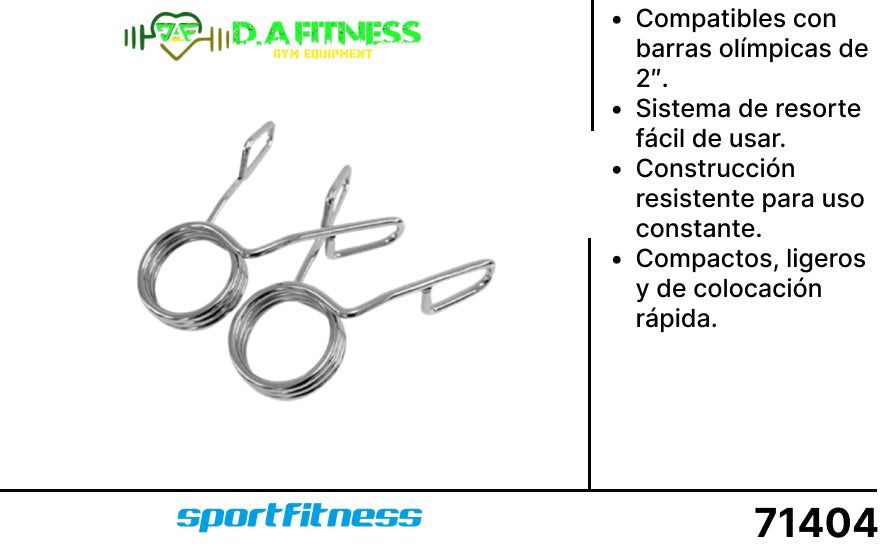 SEGUROS DE RESORTE BARRA OLIMPICA 2PUL HA-8057-CL50