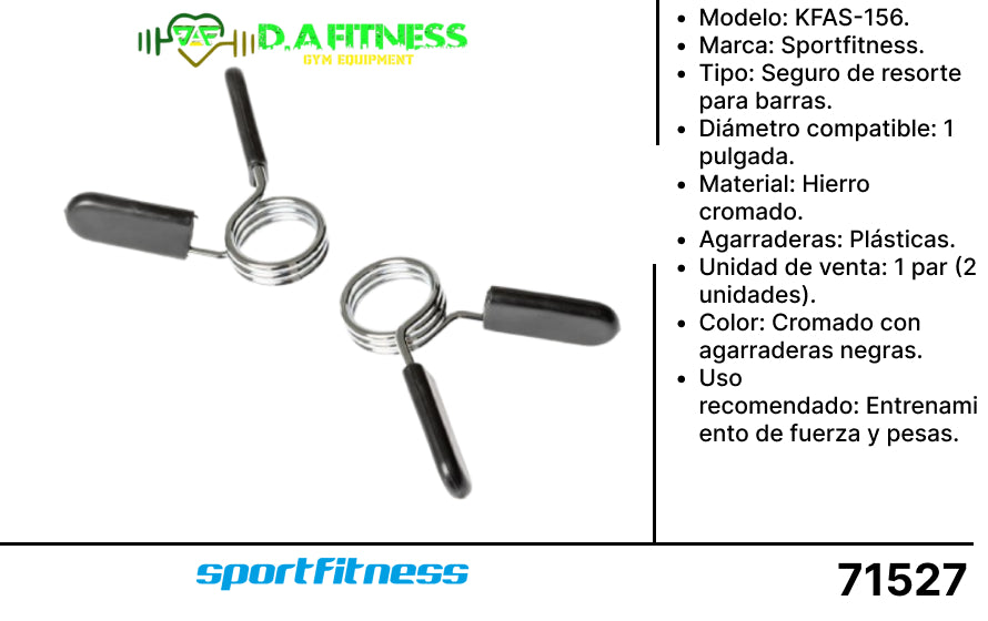 SEGURO DE RESORTE BARRAS 1PUL (KFAS-156)