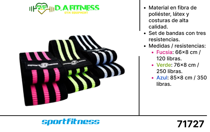 SET DE BANDAS ELASTICAS EN TELA (3 PCS) RL-L-003