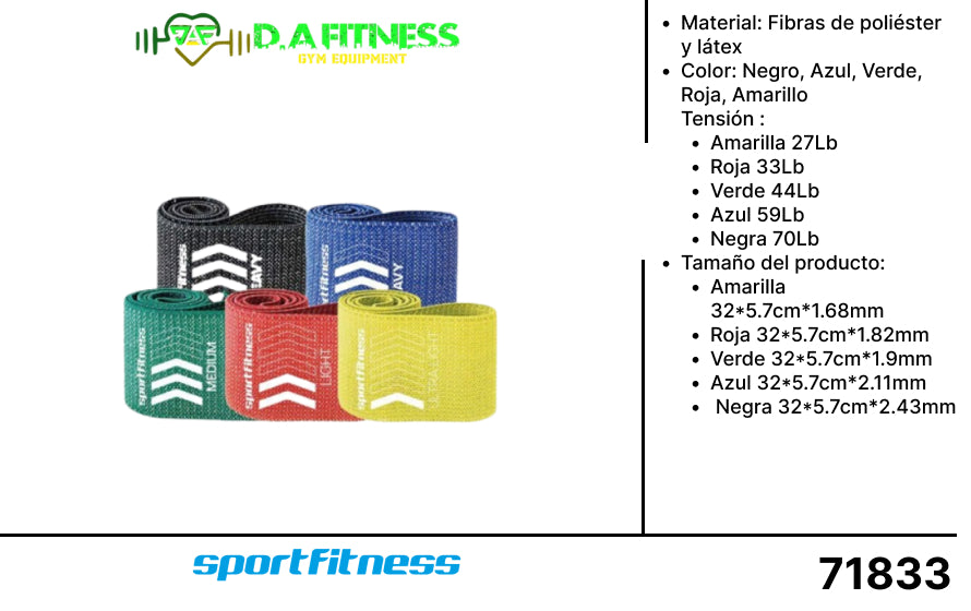 SET DE BANDAS EN TELA (SET X 5)