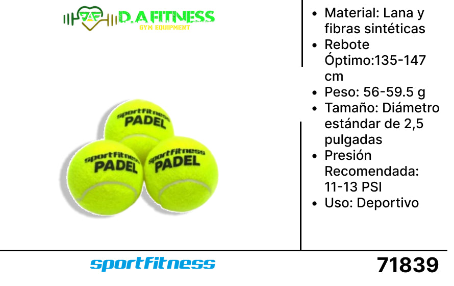 SET DE PELOTAS PARA PADEL (SET x 3) TB-3-0