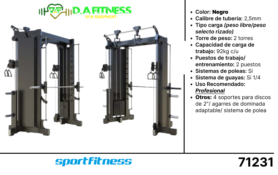 TORRE MULTIESTACION - SMITH Y POLEA DOBLE E6250