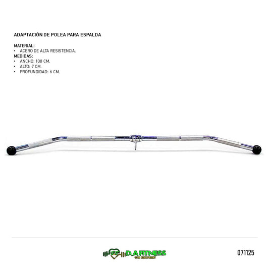 ADAPTACION ESPALDA POLEA ALTA SEMI CUERVA PLB-R-3612N