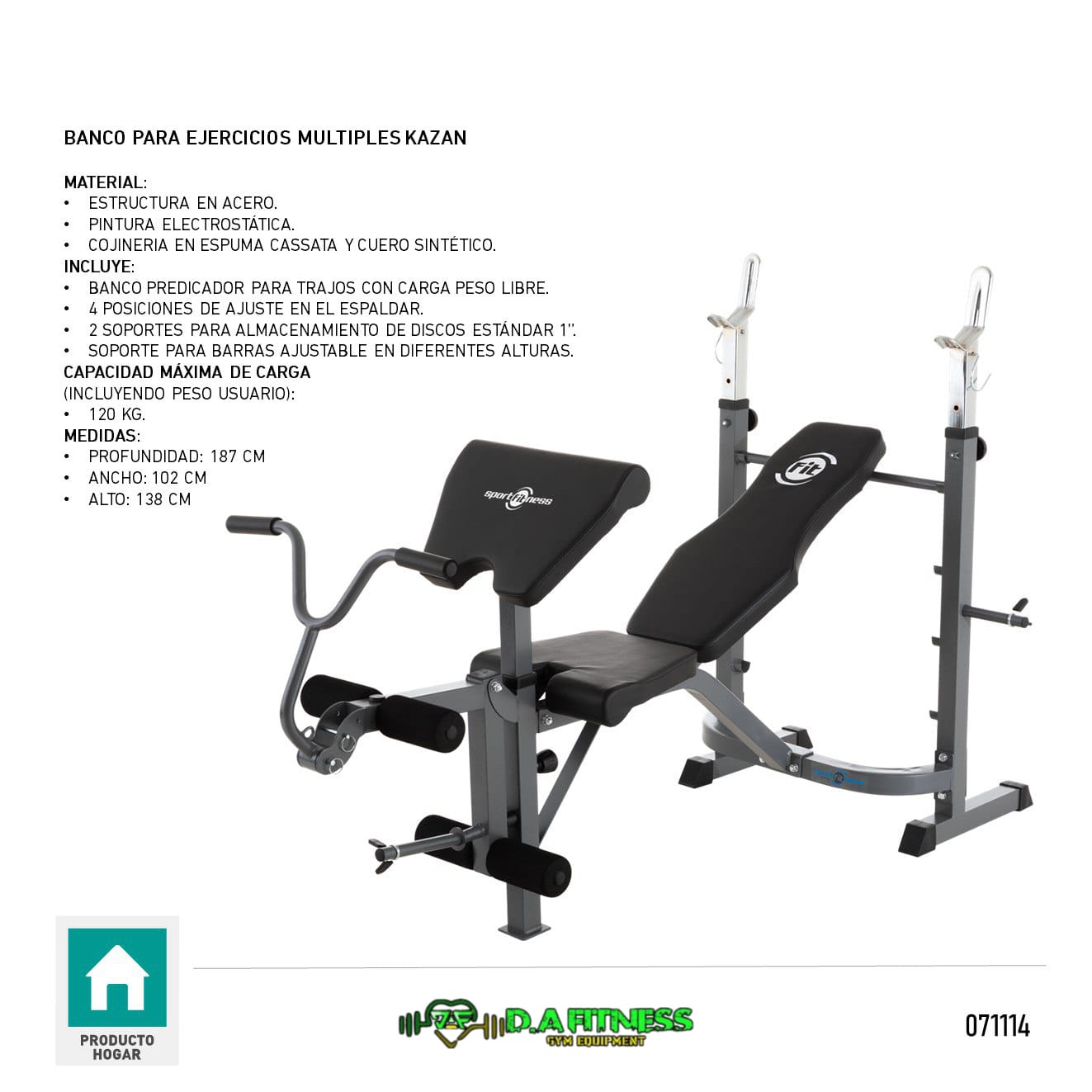 BANCO PARA EJERCICIOS KAZAN KFBH-43