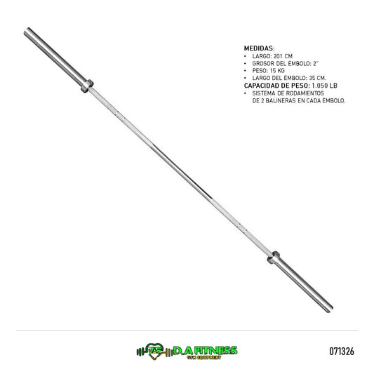BARRA OLIMPICA PROFESIONAL 15 KG 2 PUL OB86-100