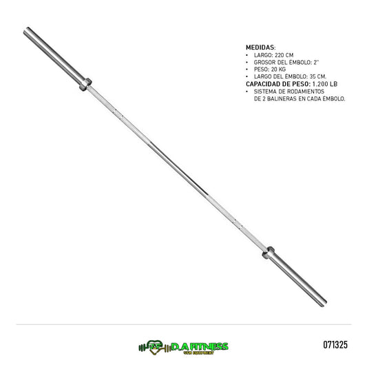 BARRA OLIMPICA PROFESIONAL 20 KG 2 PUL OB86-100