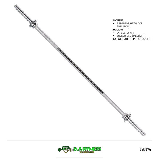 BARRA RECTA  CON TORNILLO 1PUL (150CM) CB-0812