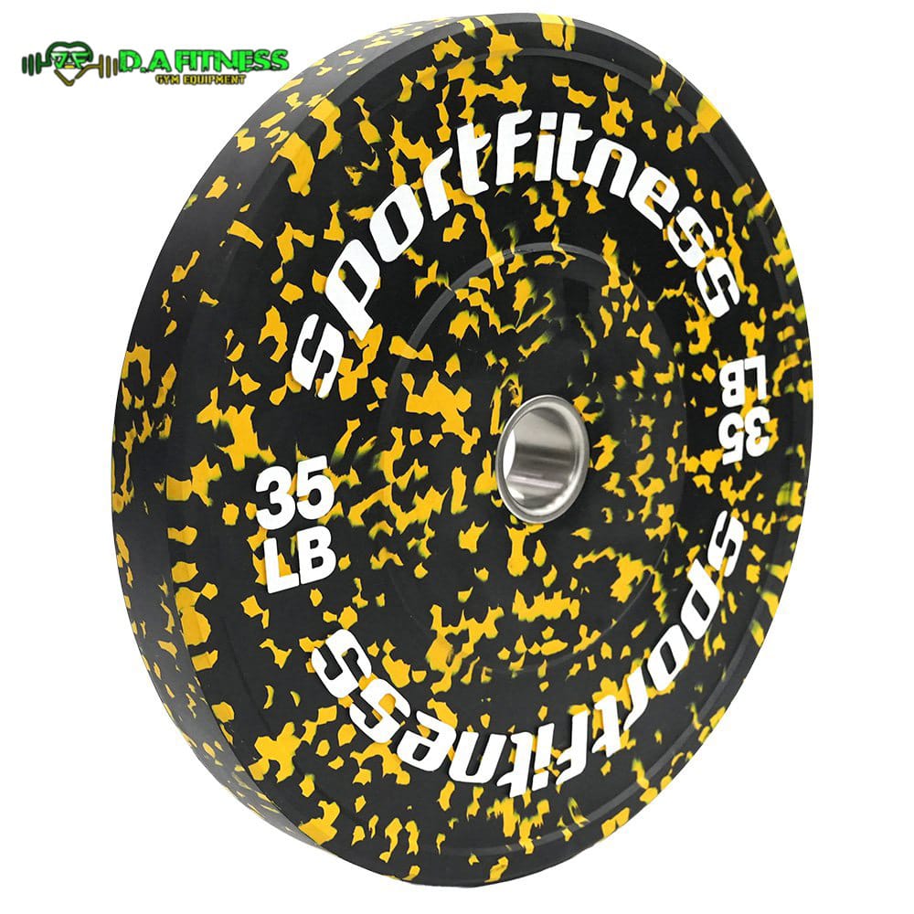 DISCO OLIMPICO DE CAUCHO CAMO AMARILLO 35 LB  PL-R-511