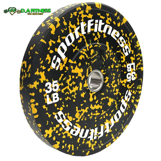 DISCO OLIMPICO DE CAUCHO CAMO AMARILLO 35 LB  PL-R-511