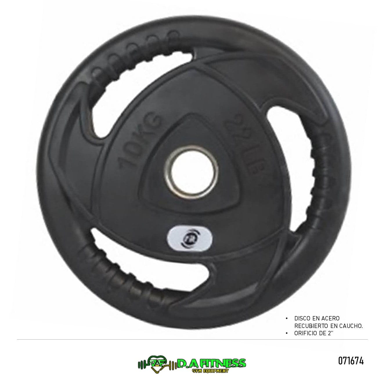 DISCO OLIMPICO  EN ACERO Y CAUCHO 2 PUL - 1O KG