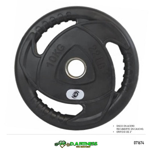 DISCO OLIMPICO  EN ACERO Y CAUCHO 2 PUL - 1O KG