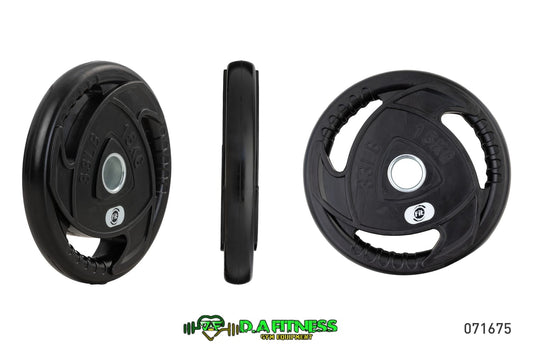 DISCO OLIMPICO  EN ACERO Y CAUCHO 2 PUL - 15 KG
