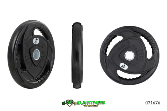 DISCO OLIMPICO  EN ACERO Y CAUCHO 2 PUL - 20 KG
