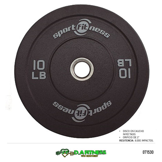 DISCO OLIMPICO EN CAUCHO 2 PUL - 10 LB PL