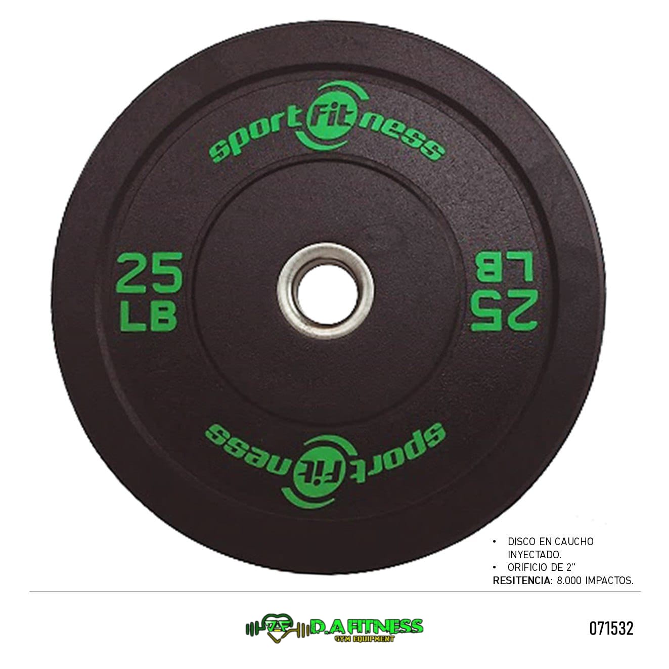 DISCO OLIMPICO EN CAUCHO 2 PUL - 25 LB