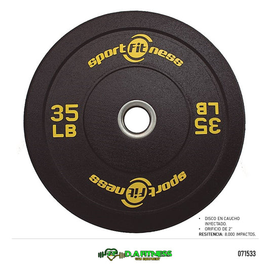 DISCO OLIMPICO EN CAUCHO 2 PUL - 35 LB