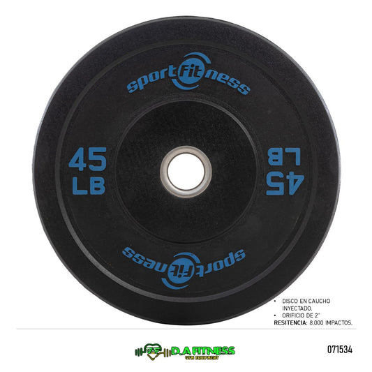 DISCO OLIMPICO EN CAUCHO 2 PUL - 45 LB