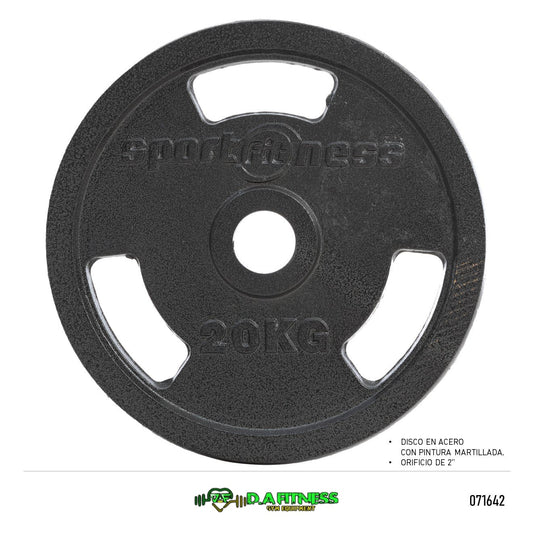 DISCO OLIMPICO PREMIUM EN ACERO 2 PUL - 20 KG