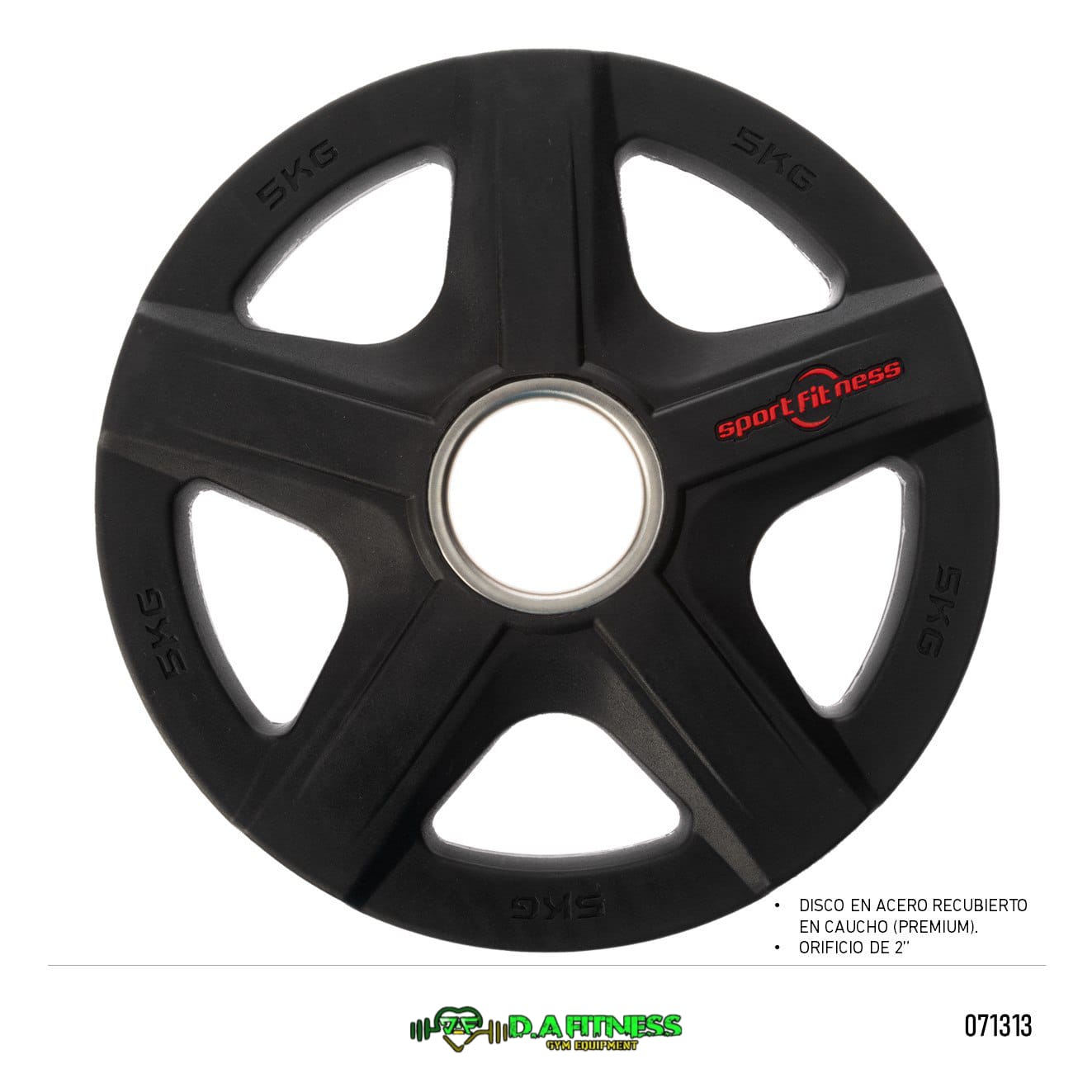 DISCO OLIMPICO PREMIUM EN ACERO Y CAUCHO 2 PUL-5 KG VPUP001