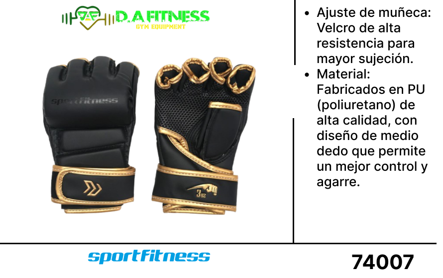 GUANTE TIPO MMA 3 Oz (ENTRENAMIENTO) BX-006