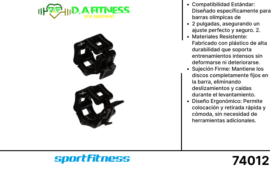SEGUROS PLASTICOS PARA BARRA OLIMPICA 2PUL CL35