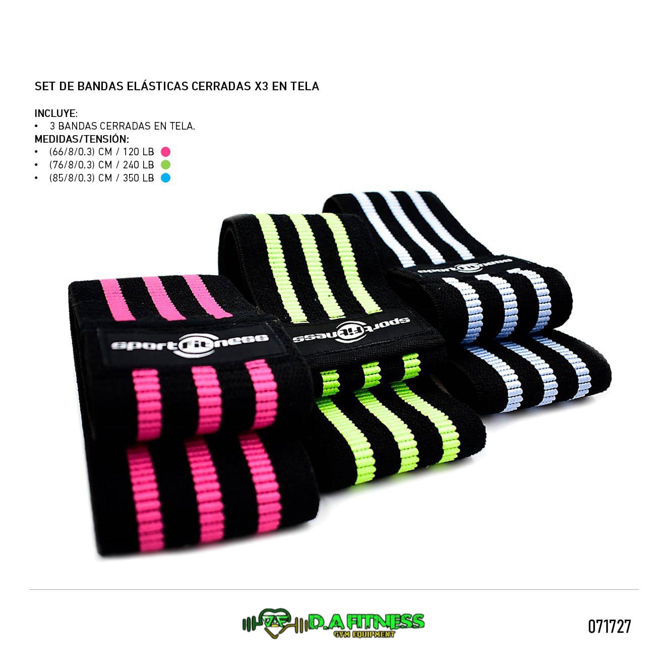 SET DE BANDAS ELASTICAS EN TELA (3 PCS) RL-L-003